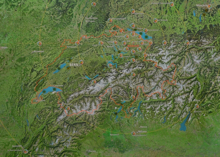 &Uuml;bersichtskarte Schweiz
